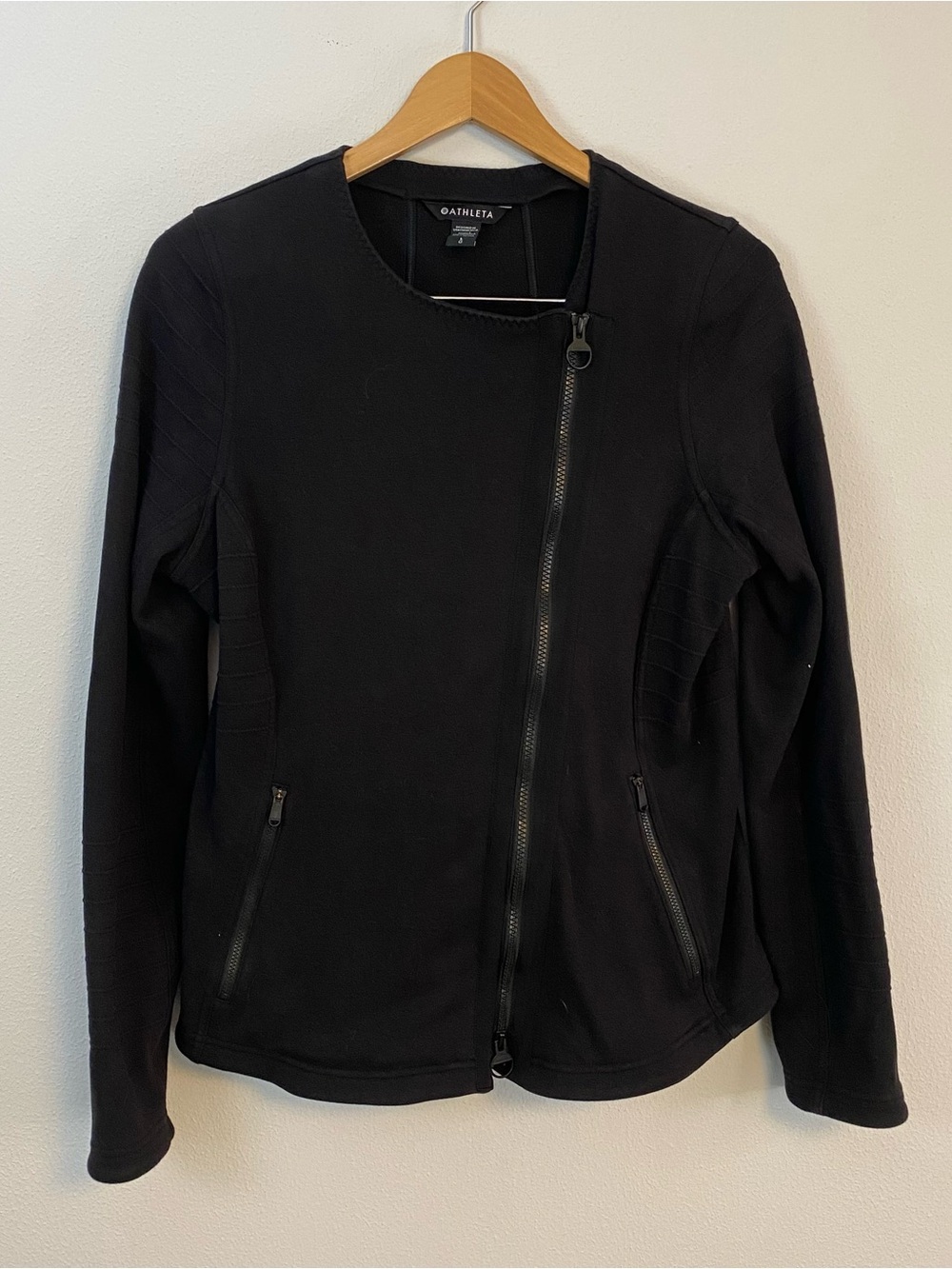 Athleta Asymmetrical Moto Jacket Black Full Zip Women’s‎ Large
